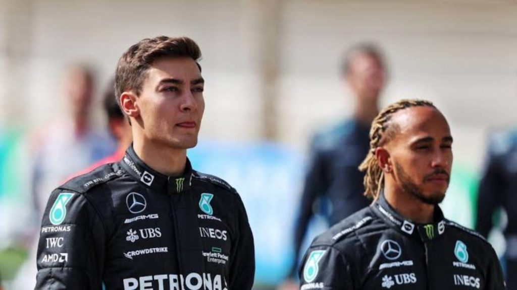 Mercedes drivers George Russell and Lewis Hamilton