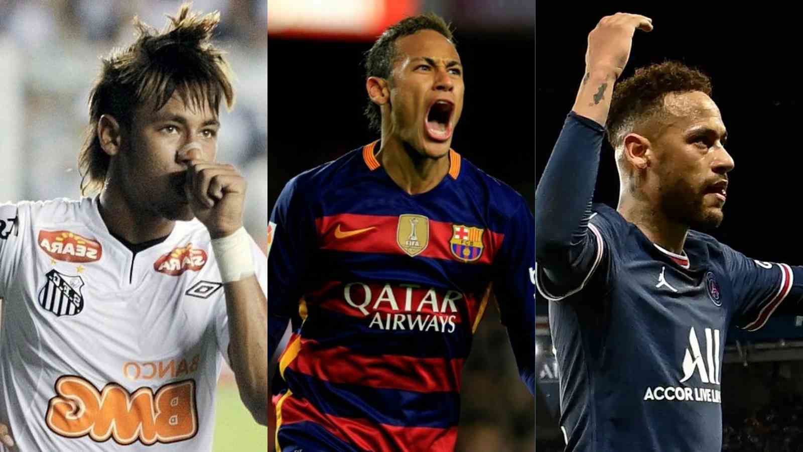 Neymar becomes the third player in football history to score 100 goals for three different clubs after Cristiano Ronaldo and Romario