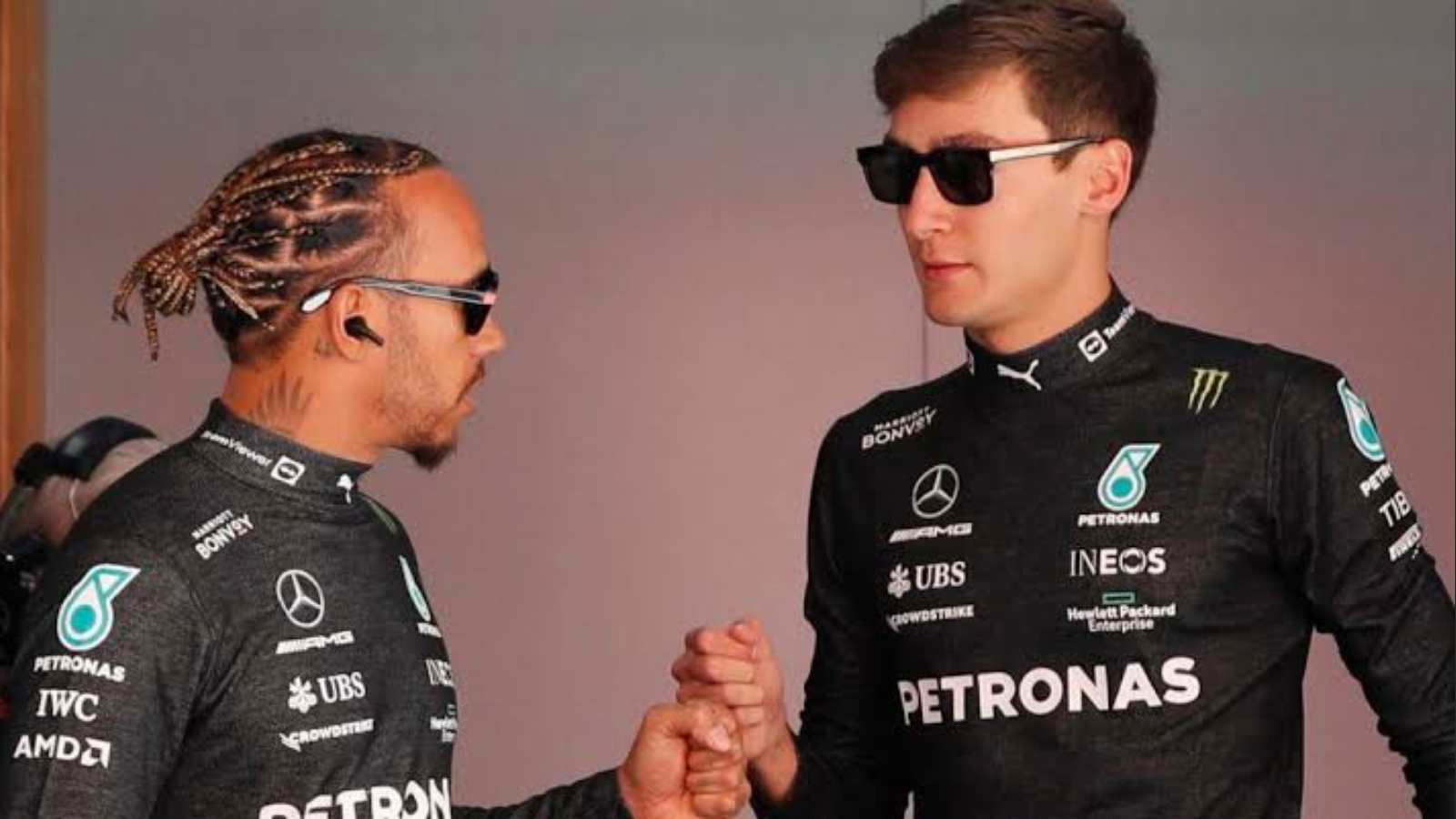 Lewis Hamilton and George Russell