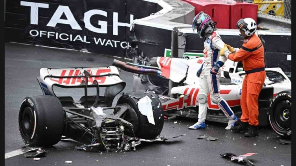 Mick Schumacher after the crash in Monaco