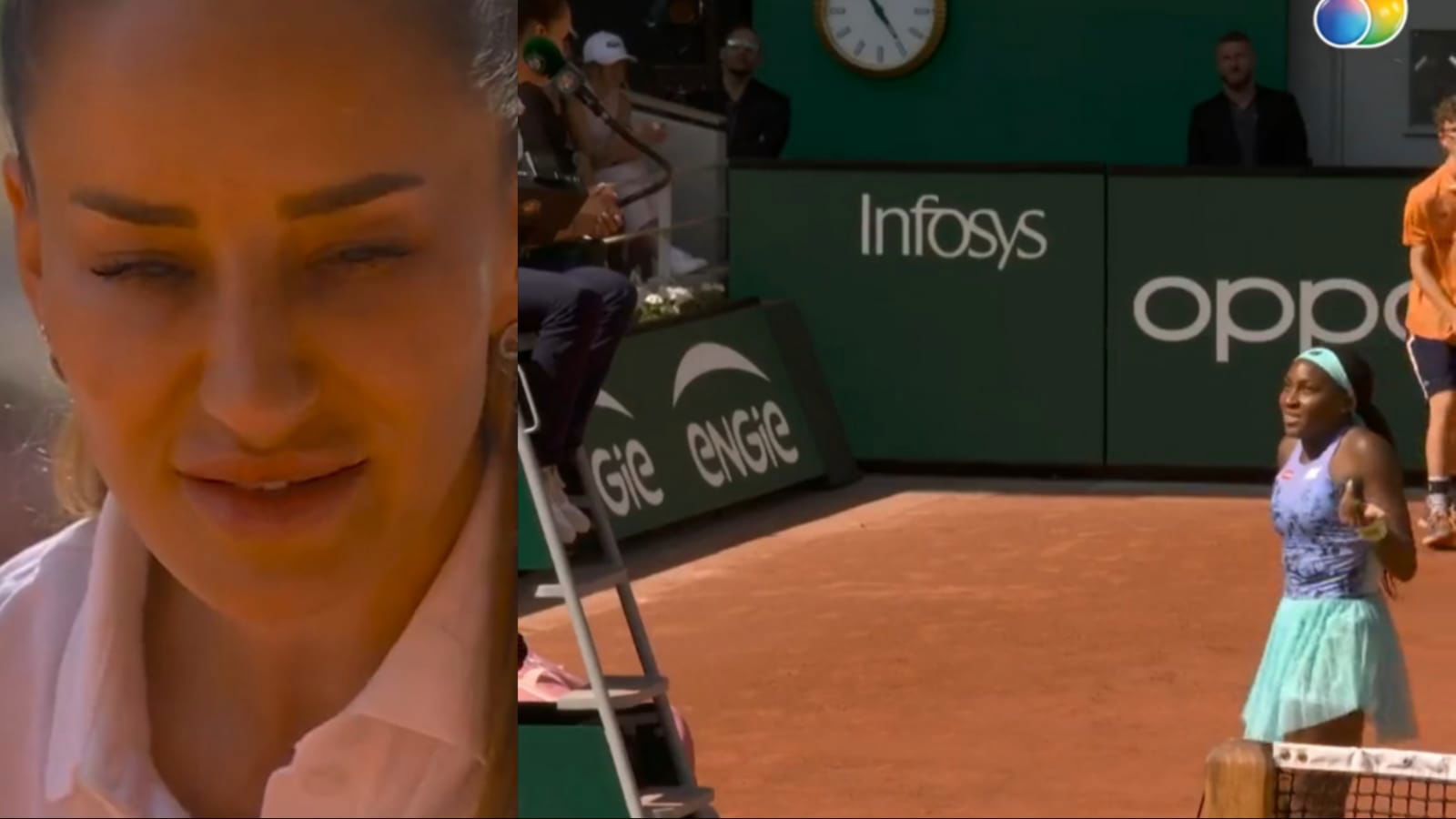 WATCH: “She’s screaming”- Coco Gauff irritated by Martina Trevison’s grunting, complaints to the chair umpire