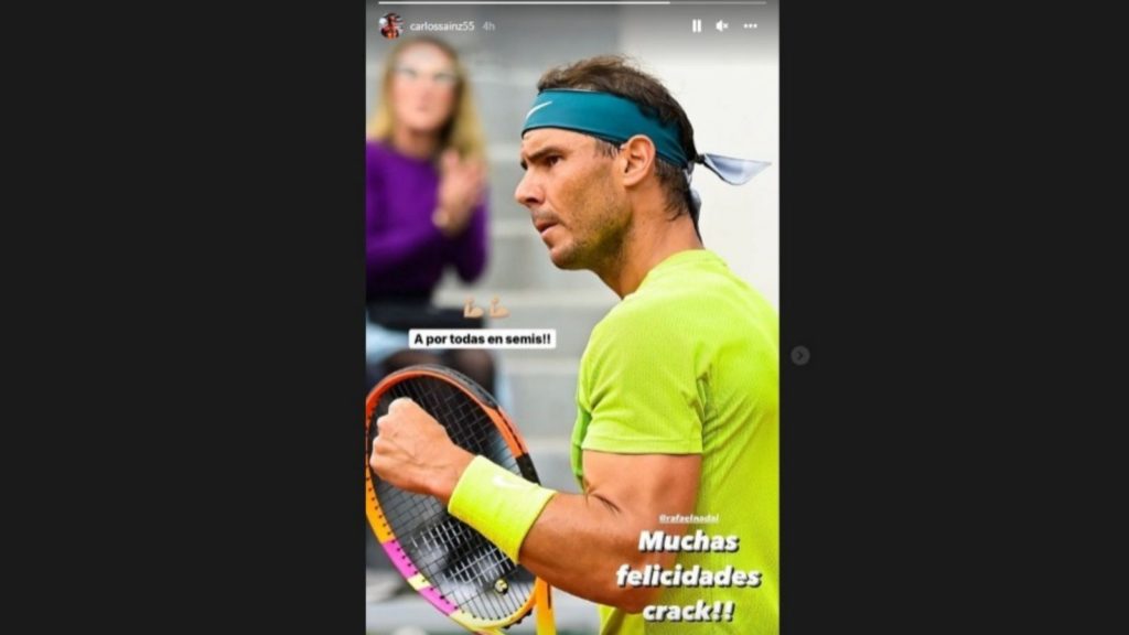 Carlos Sainz wishes Rafael Nadal well