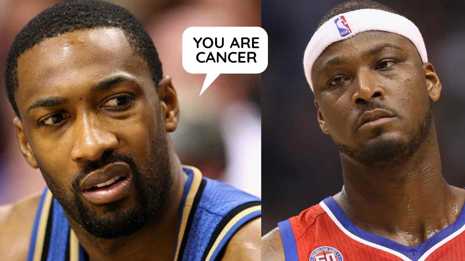 “He’s a f**king drunk man…a flop show” Gilbert Arenas throws former teammate Kwame Brown under the bus by calling him ‘cancer’