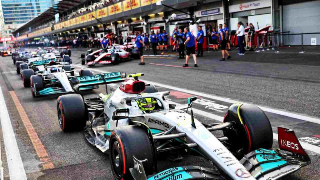 Lewis Hamilton and George Russell