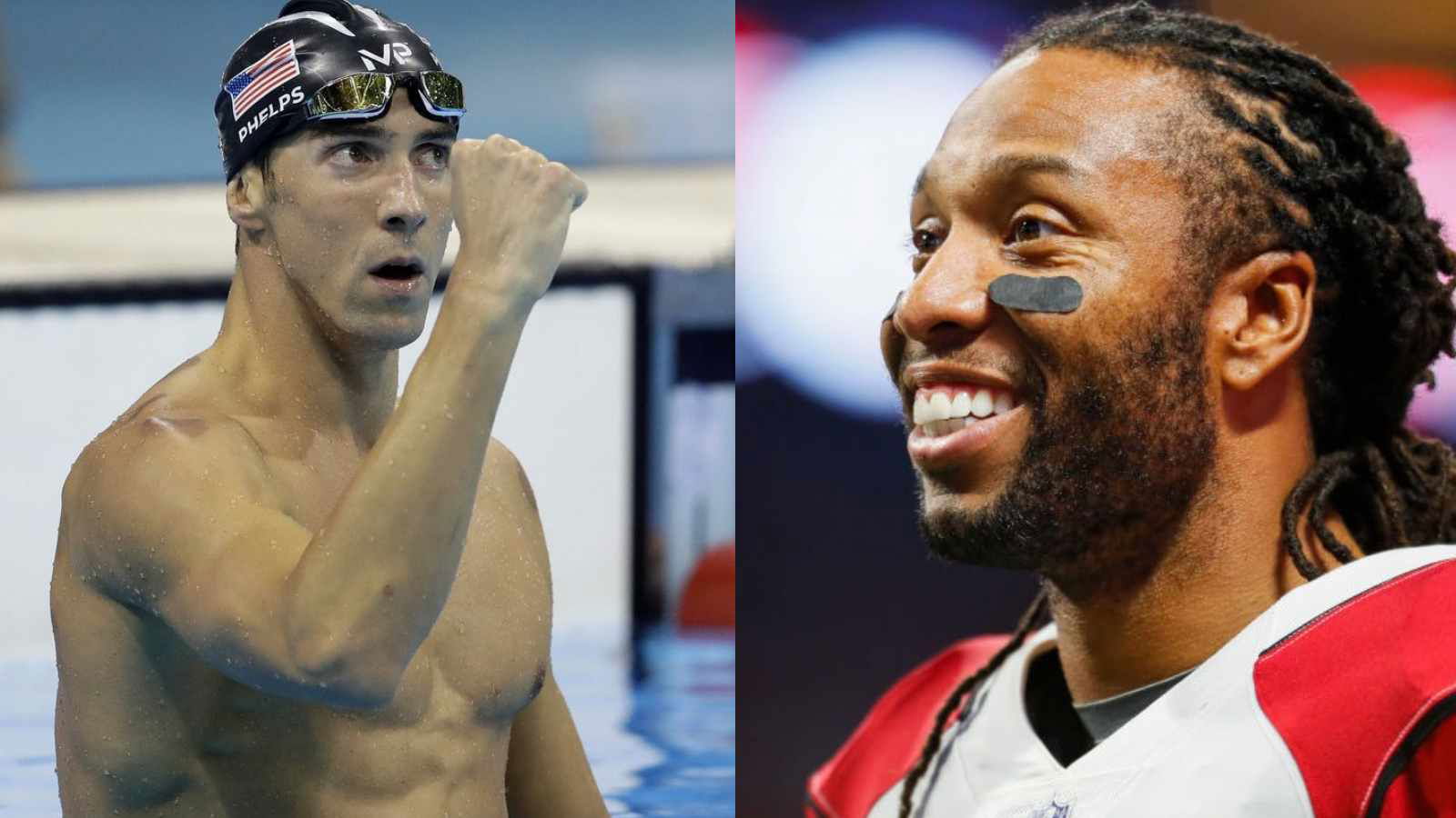 A crossover between Michael Phelps and Larry Fitzgerald as they square off on the Pickleball court