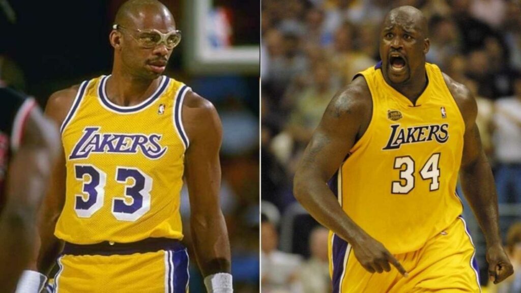 Shaquille O'Neal and Kareem Abdul-Jabbar