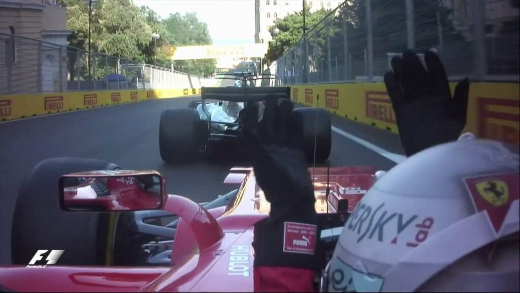 Sebastian Vettel aggresive on radio after going into the back of Hamilton