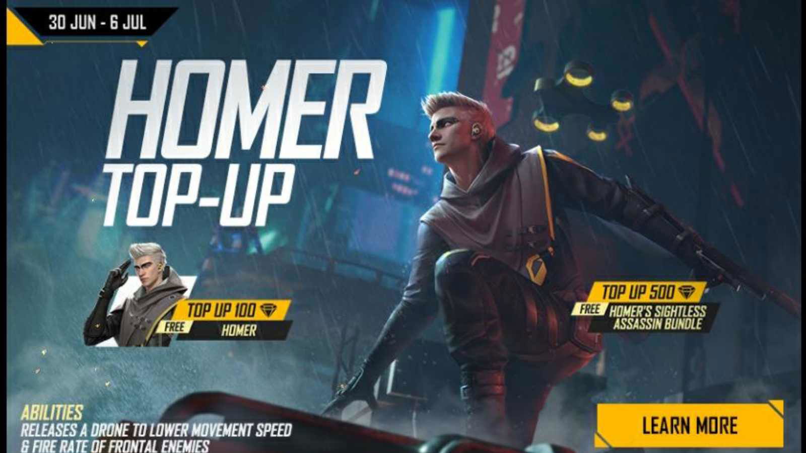 How To Get Homer In Free Fire MAX From Homer Top-Up Event For June 2022?