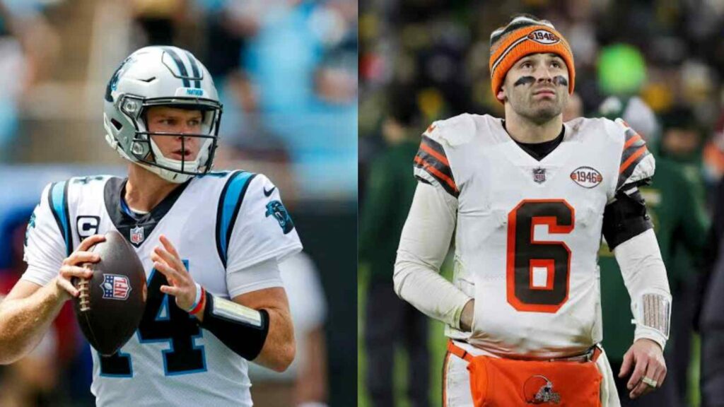 "Wait for the right time": Matt Rhule says answer to Baker Mayfield-Sam Darnold question will be answered after preseason game vs Patriots 1 Adobe Express 20220708 1338020 1