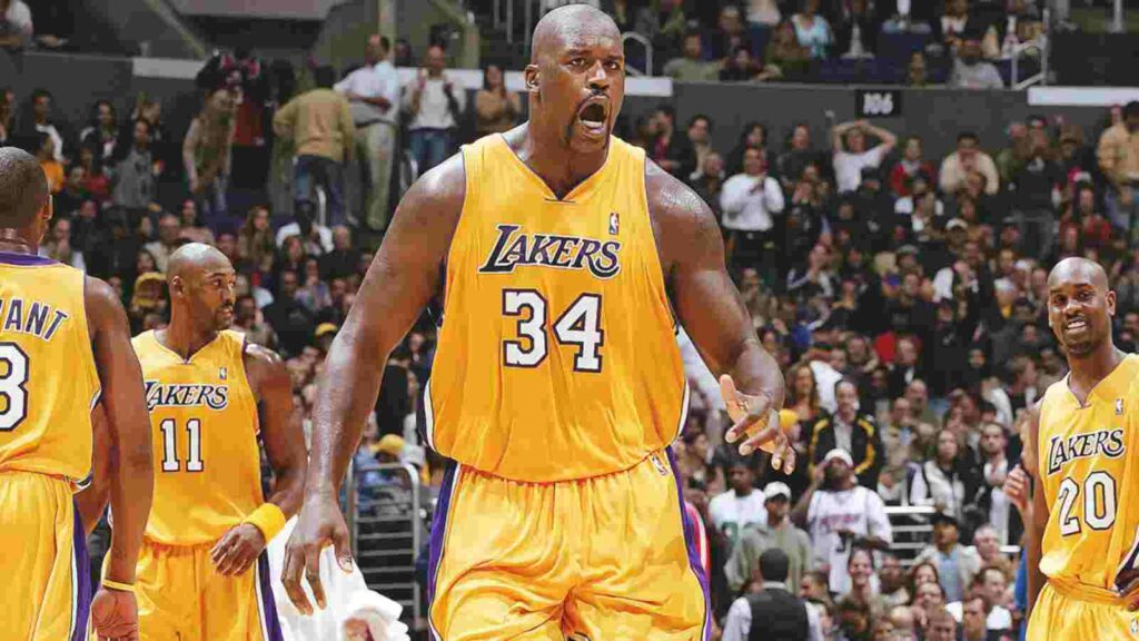 Shaquille O'Neal with the Lakers