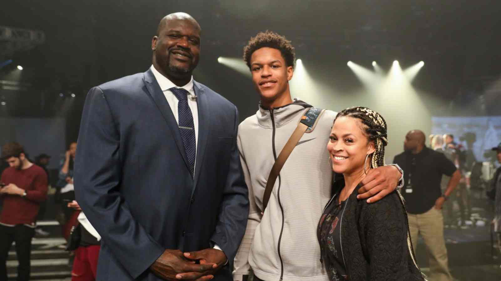 Shaquille O'Neal and Shaunie O'Neal with their son Shareef(center)