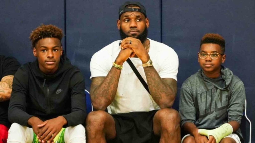 Bronny James, LeBron James and Bryce James