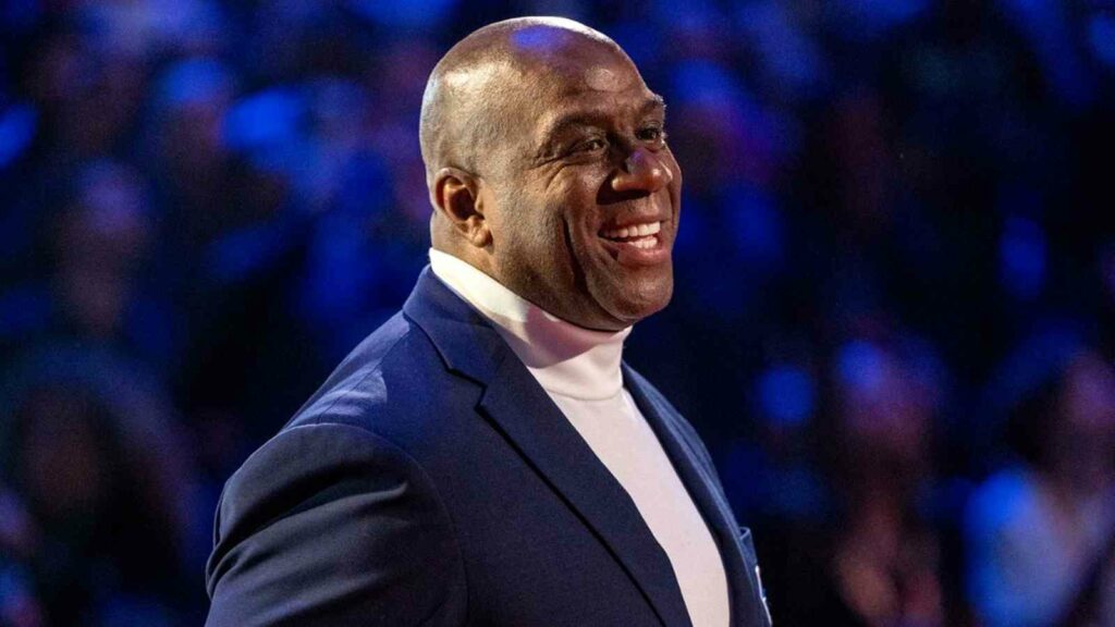 Magic Johnson at the NBA75 enshrinement