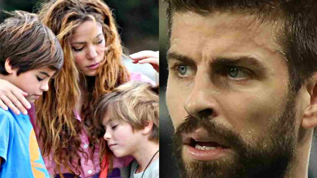 Shakira with kids and Gerard Pique