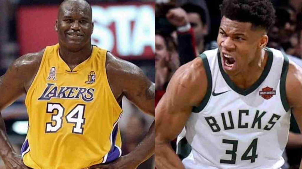 Shaquille O'Neal and Giannis Antetokounmpo