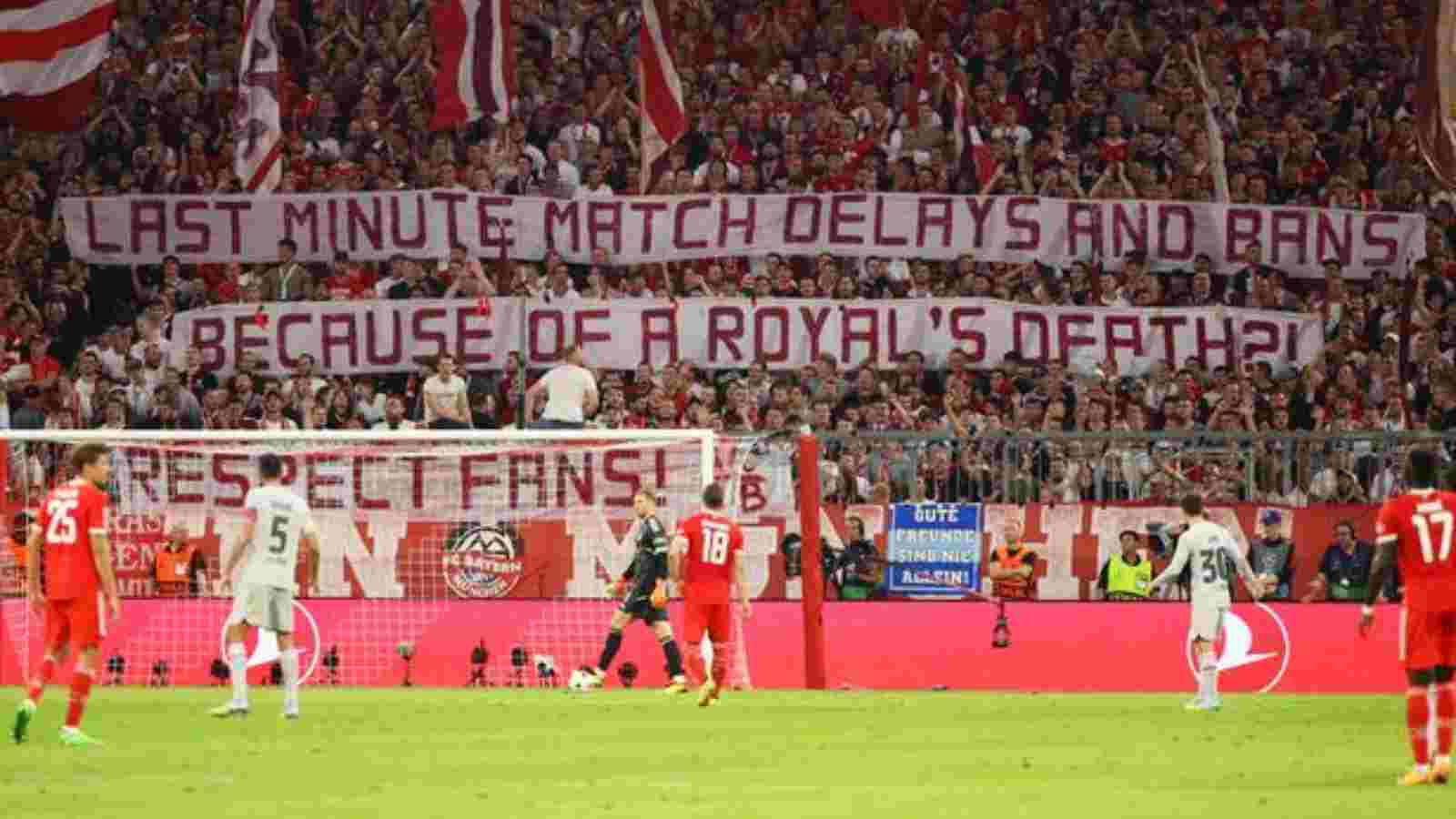 “Respect fans!” – Bayern Munich fans express discontent towards fixture changes resulting from Queen Elizabeth II’s demise