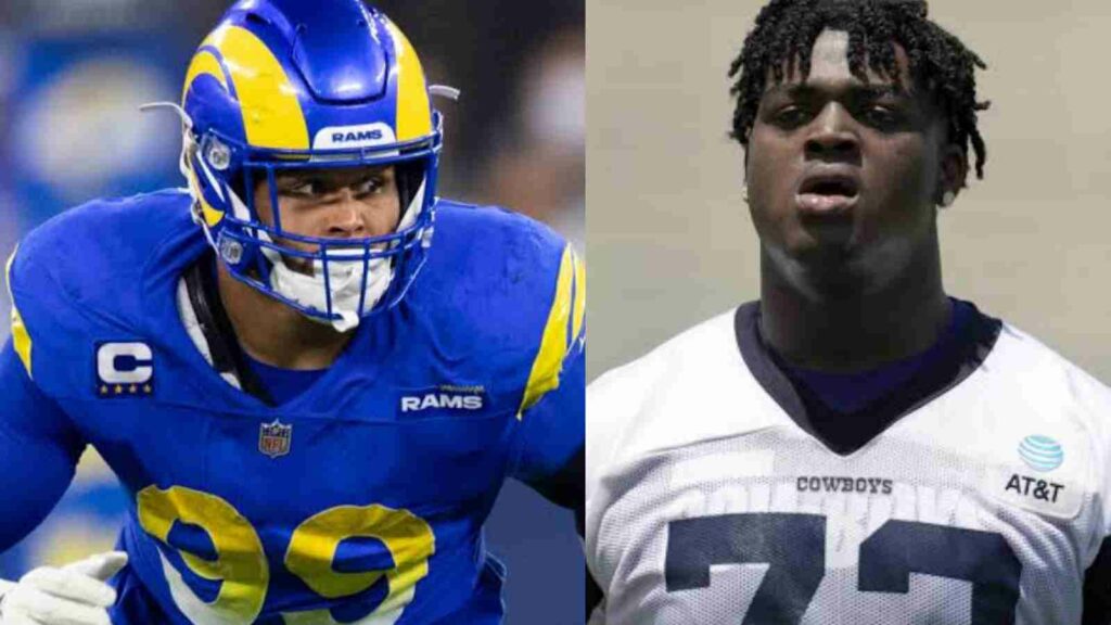 "Cowboys are of their F'ing mind" Shannon Sharpe fuming as Cowboys throw rookie Tyler Smith at "Best Defensive player in football" Aaron Donald 1 Aaron Donald Tyler Smith