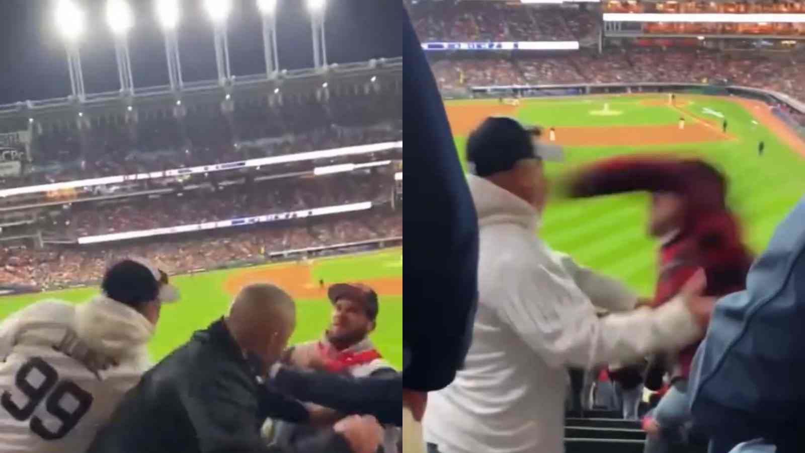 Watch: MLB fans turn the stands into a WRESTLING RING as the ALDS heat between Yankees and Guardians intensifies