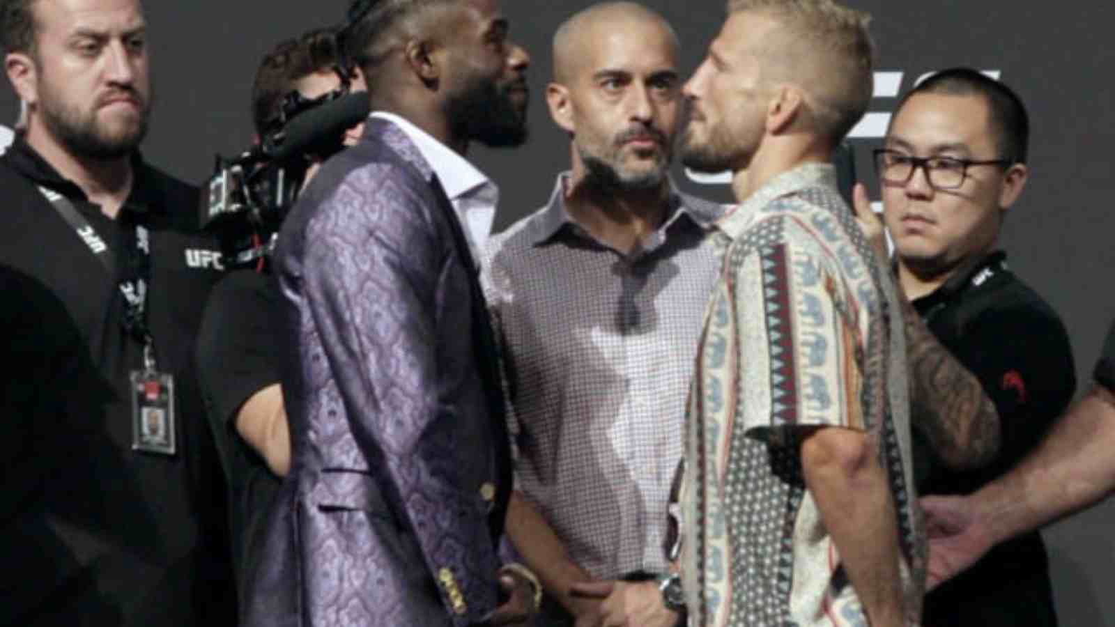 Crowd chants “EPO” during TJ Dillashaw’s faceoff against Aljamain Sterling ahead of UFC 280