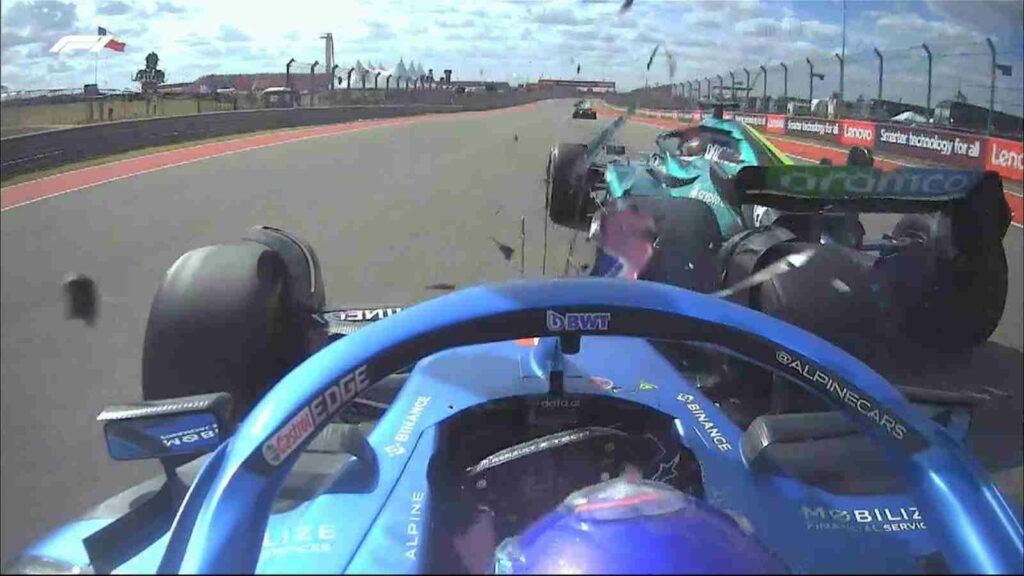 The incident between Fernando Alonso and Lance Stroll (View from Alonso's onboard, photo from Formula 1)