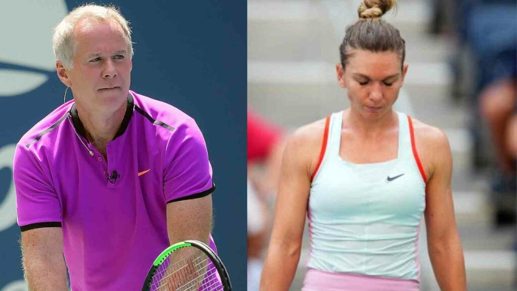 Patrick McEnroe (L) and Simona Halep (R)