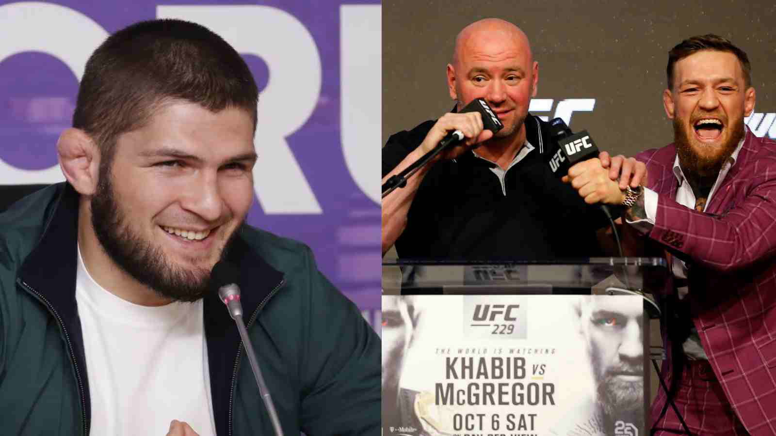 WATCH: HILARIOUS! Khabib Nurmagomedov chooses the biggest Conor McGregor “d**krider” between Dana White, Ariel Helwani, and Artem Lobov