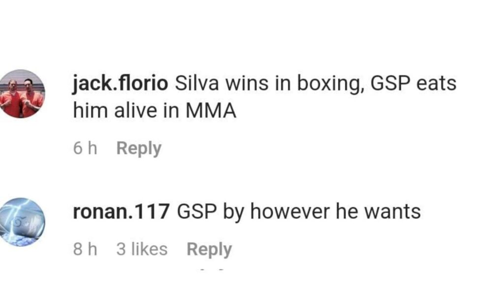 Anderson Silva vs GSP comments section