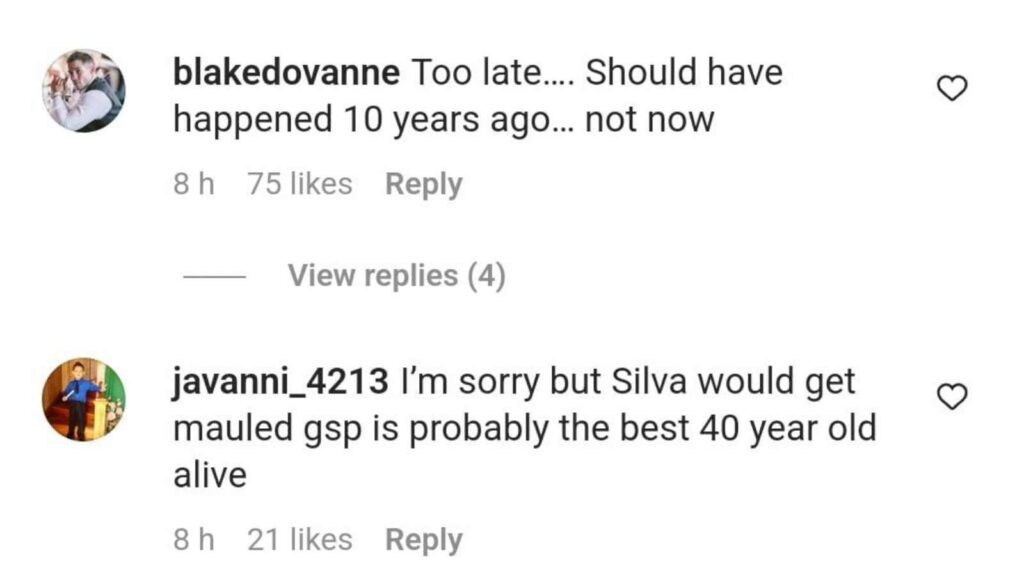 Anderson Silva vs GSP comments section