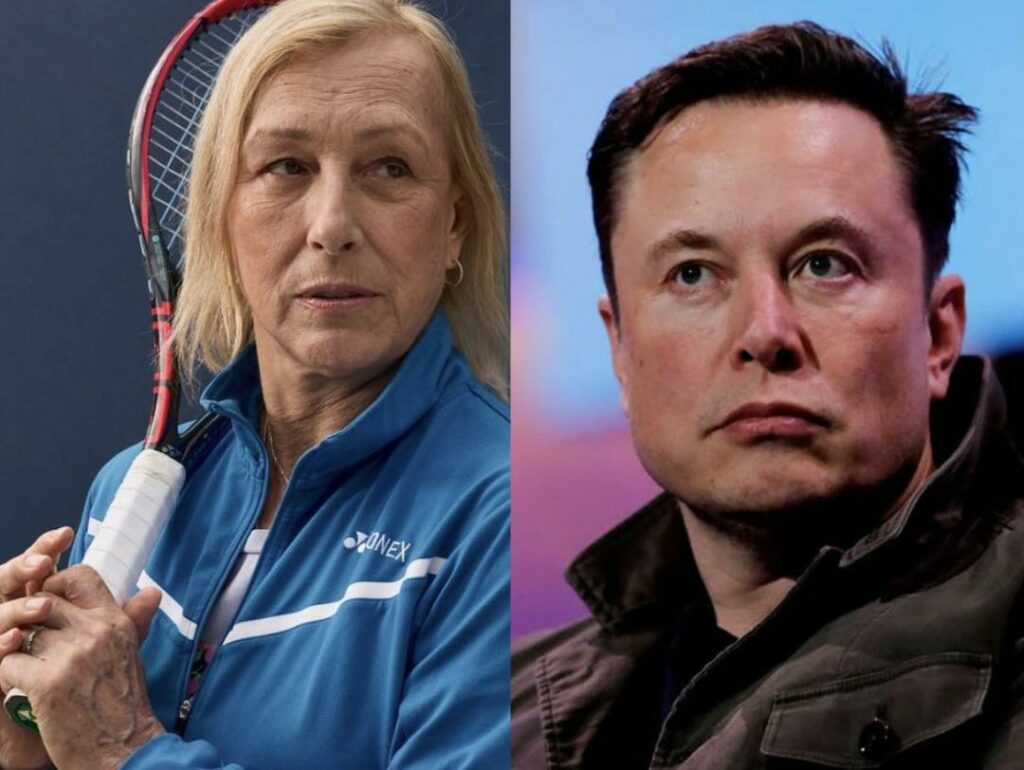 "44billion to try to buy an election. 44 billion to be a creep," Social media supports Martina Navratilova as she calls out Elon Musk's hypocrisy 1 Martina Navratilova pointing fingers at Elon Musk