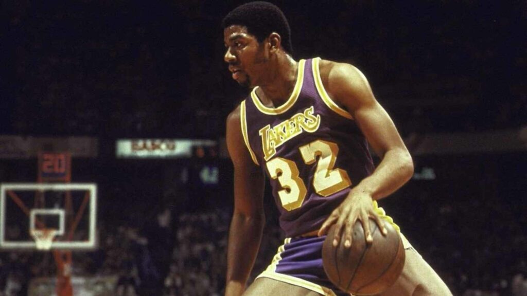 Magic Johnson with the Lakers