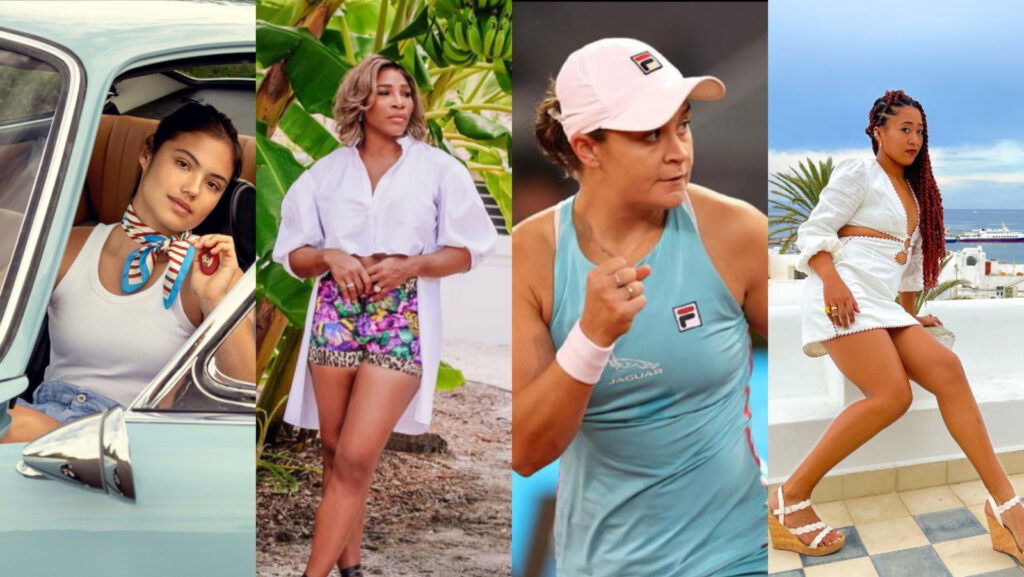 Emma Raducanu, Serena Williams, Ash Barty, and Naomi Osaka