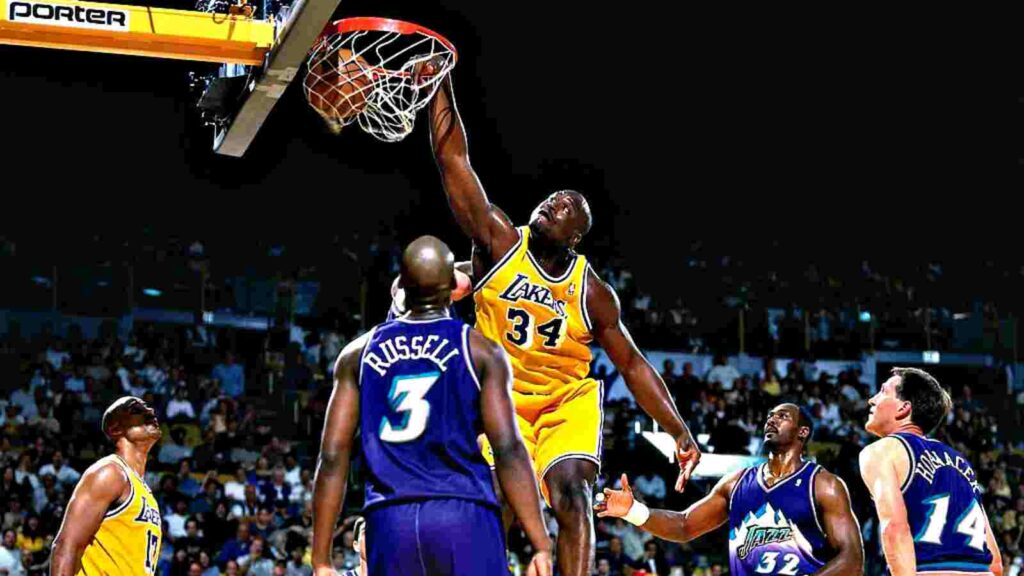 Shaquille O'Neal with the Lakers