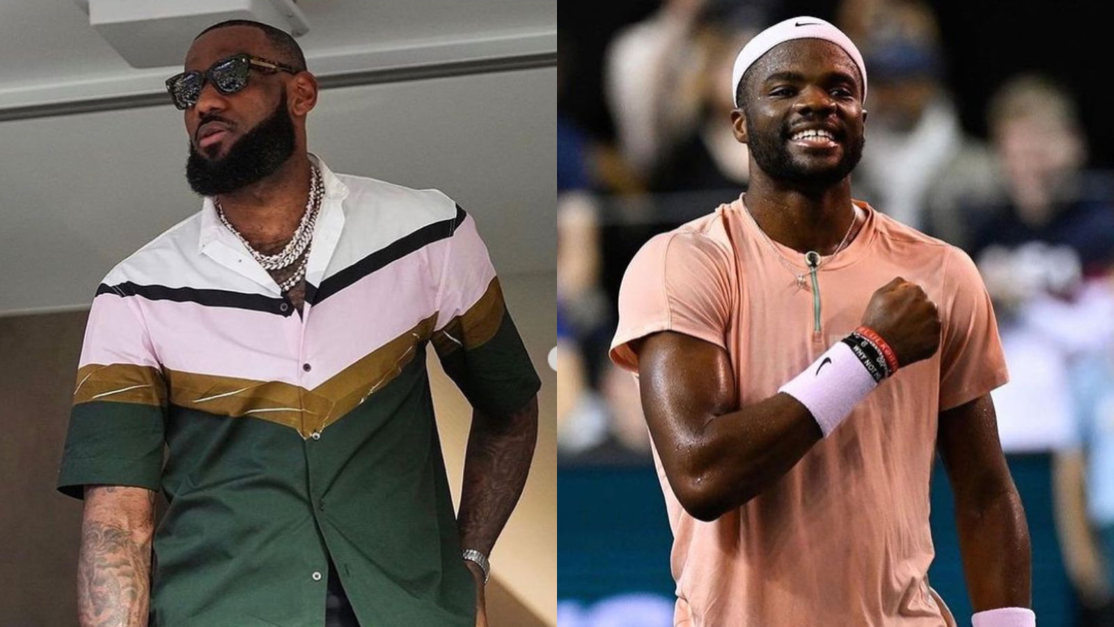 “King James X Big Foe,” Frances Tiafoe seen sharing a warm moment with basketball legend LeBron James at a NBA game