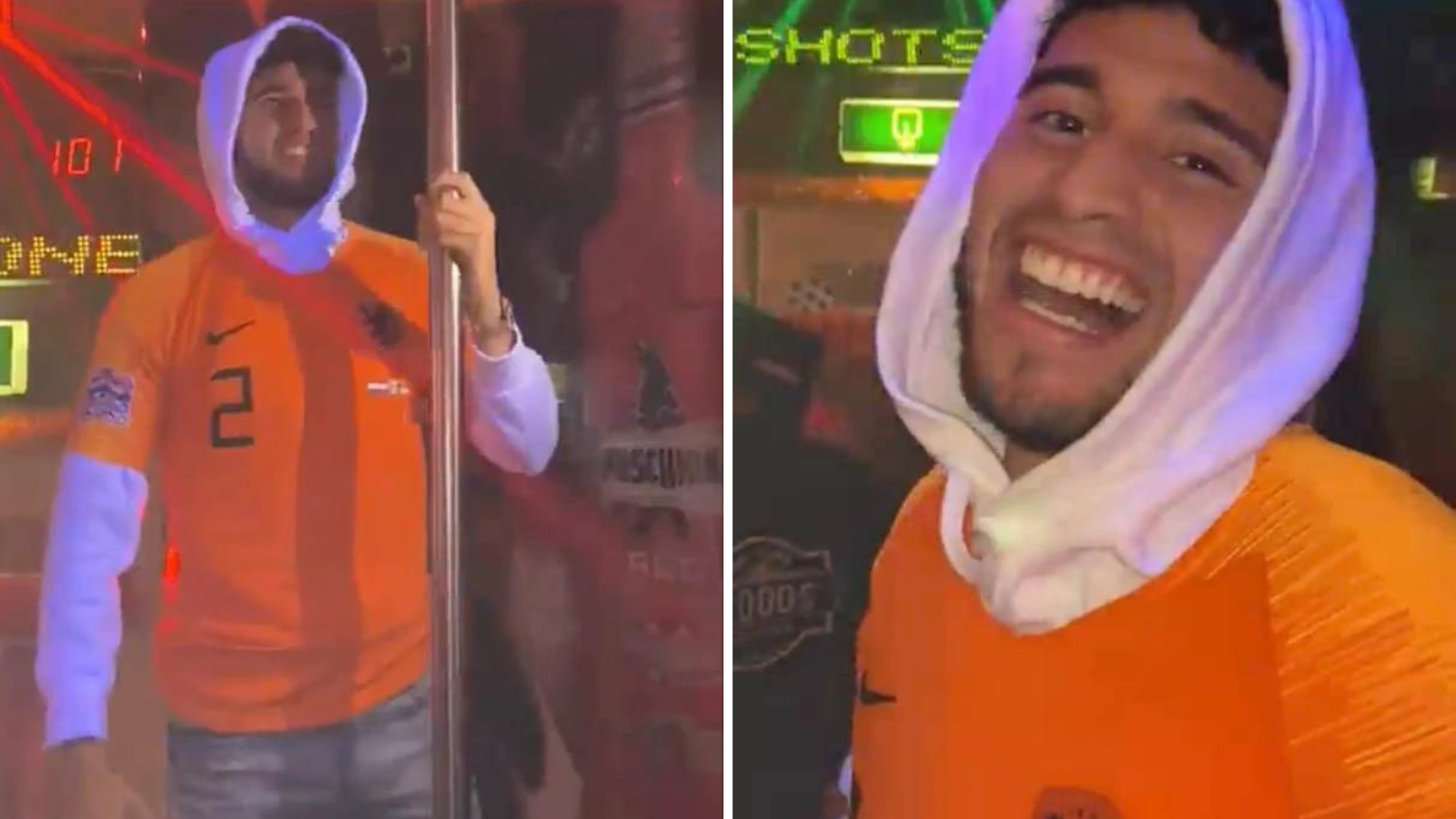 WATCH: US striker does pole dance wearing a Netherlands jersey after his nation’s defeat at 2022 FIFA World Cup