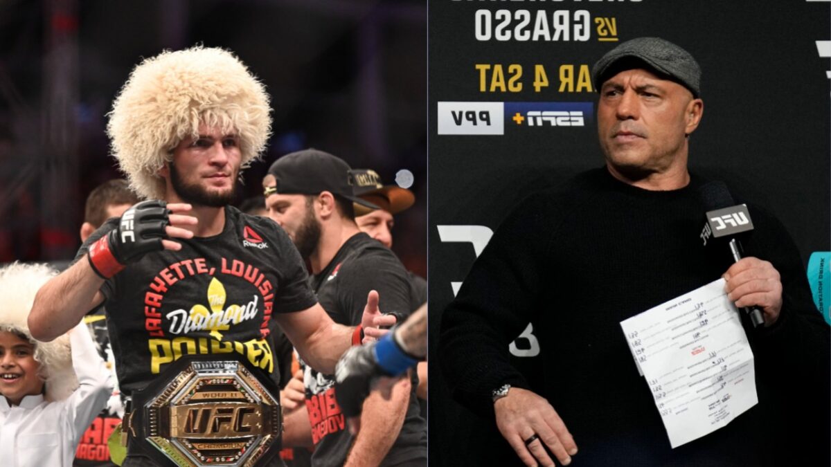 Fans React to Khabib Nurmagomedov Siding With Joe Rogan's MMA Hot Take: "Merab Would Never Lose" 1 Joe Rogan talks about about Khabib Nurmagomedov's beliefs