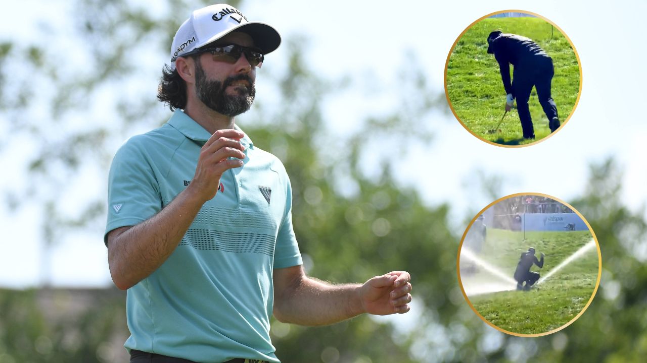 Adam Hadwin smashing golf club and setting off sprinkler at Valspar Championship doesn’t sit well with fans – “That’s ridiculous behavior”