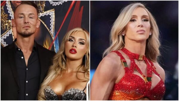 Ludwig Kaiser with Tiffany Stratton and Charlotte Flair