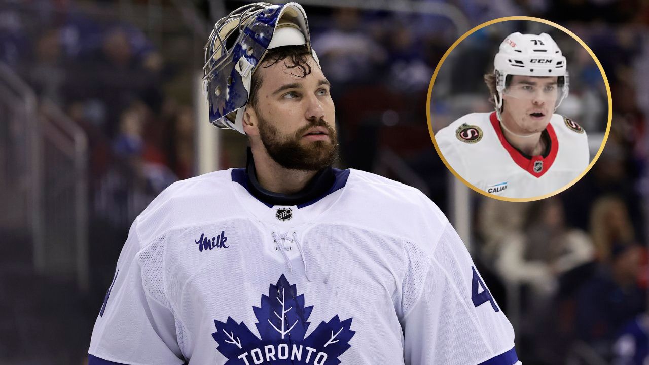 WATCH Maple Leafs' Anthony Stolarz KNOCKS OUT Ridly Greig in feisty