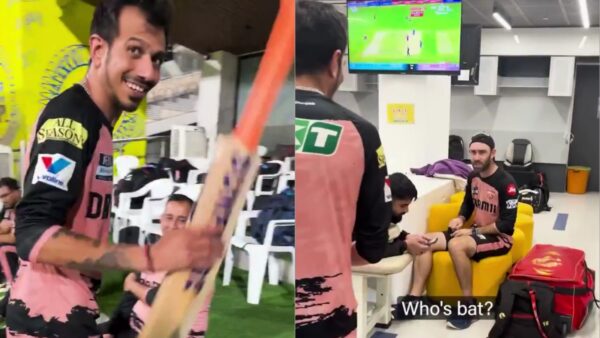 Yuzvendra Chahal MS Dhoni bat