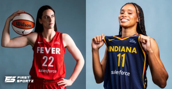 Indiana Pacers Brianna Turner and Caitlin Clark