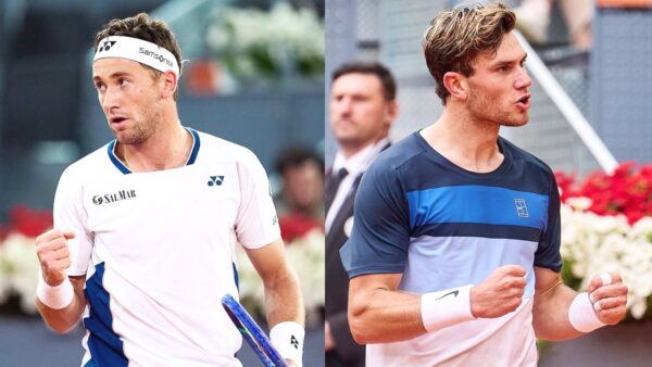 Casper Ruud and Jack Draper (via X/The Tennis Letter)