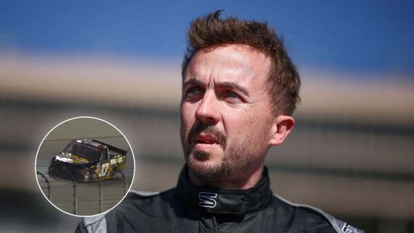 Frankie Muniz (via Getty, Screenshot via NASCAR)