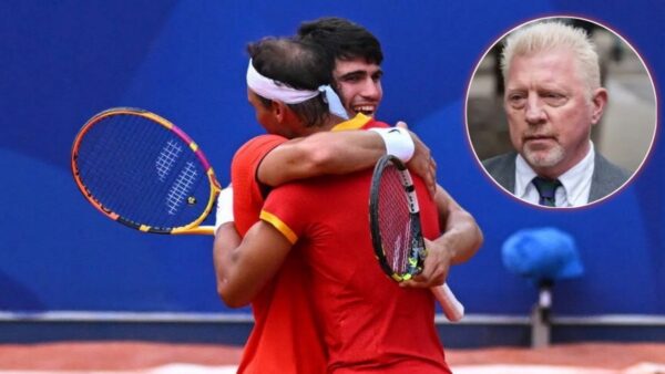 Carlos Alcaraz, Rafael Nadal, and Boris Becker (X/The Tennis Letter/BBC)