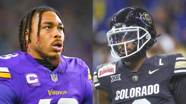 Justin Jefferson admits being shocked by Shedeur Sanders' draft snub while taking a dig at Russell Wilson
