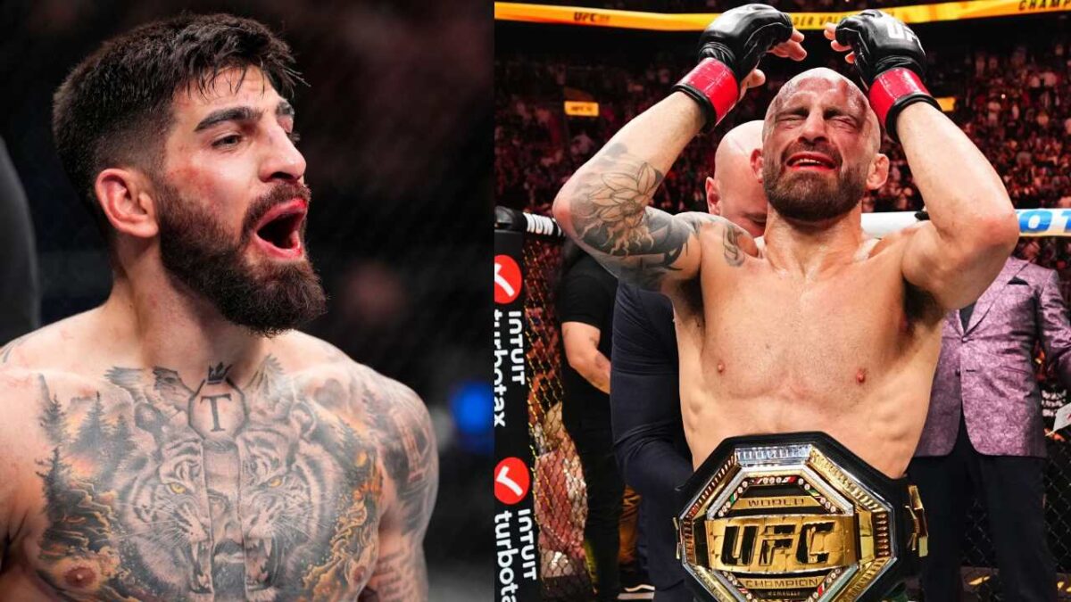 Alexander Volkanovski keeps double champ dreams alive by rooting for Ilia Topuria's next move 2 Ilia Topuria's reaction to Alexander Volkanovski's title win