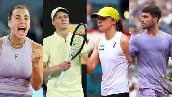 Aryna Sabalenka, Jannik Sinner, Iga Swiatek, Carlos Alcaraz