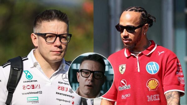 Bono (via Getty, Screenshot via @simsgazette/X), Lewis Hamilton (via Ferrari).jpg
