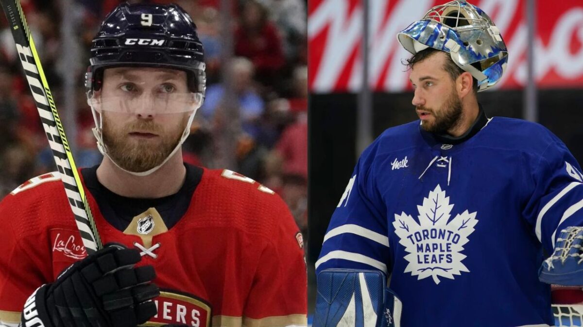 Maple Leafs defenseman provides positive update regarding goaltender Anthony Stolarz following his exit in Game 1 against Panthers 3 Sam Bennett and Anthony Stolarz
