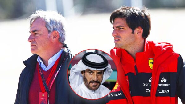 Carlos Sainz Jr. and Carlos Sainz Sr. (via F1), Mohammed Ben Sulayem (via IMAGO)