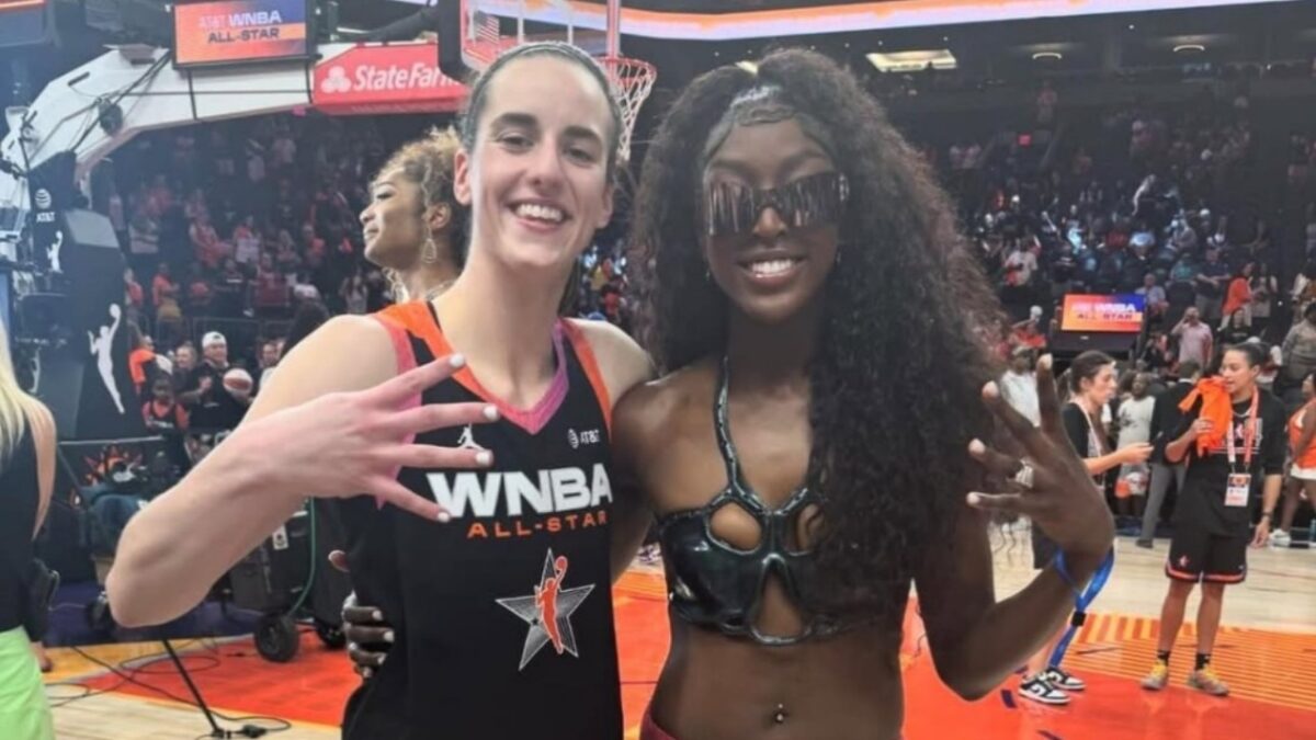 Angel Reese's Former Teammate Shouts out Caitlin Clark in New Rap Song 4 Flau'jae Johnson with Caitlin Clark at 2024 WNBA All-Star